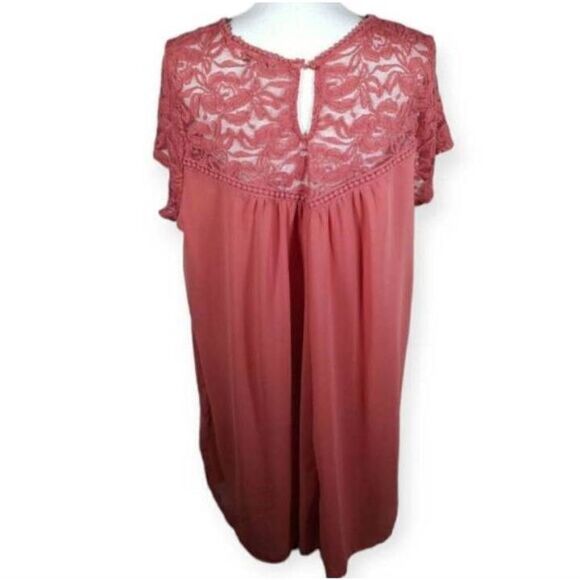 A.U.W. ROSE/PINK SHIFT DRESS SZ.2X EUC - Picture 6 of 9